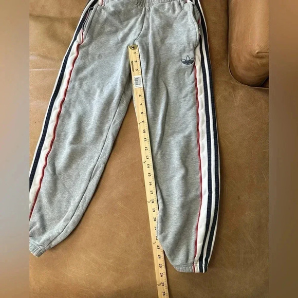 Adidas Thick Light Gray Women’s Joggers RWB Stripes Size Small - Picture 2 of 11